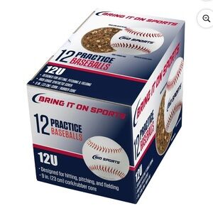 BIO Sports 9 inch Practice Baseballs 12-Pack for 12 Years and Under